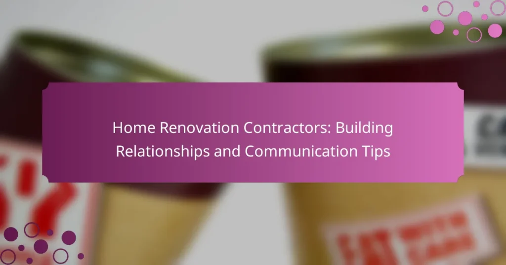 Entrepreneurs en rénovation domiciliaire : établir des relations et conseils de communication