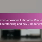 Home Renovation Estimates: Reading, Understanding and Key Components