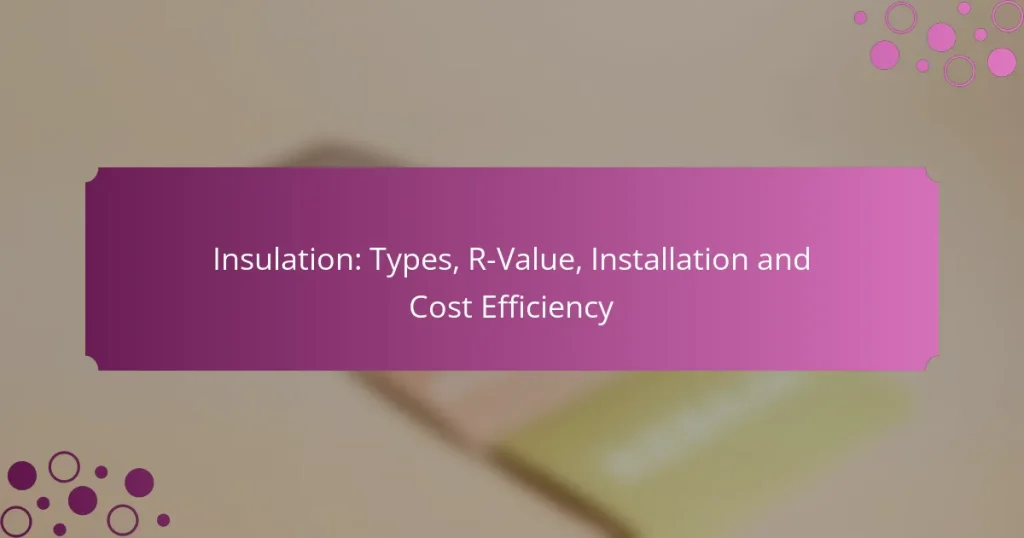 Isolation : Types, Valeur R, Installation et Efficacité des Coûts