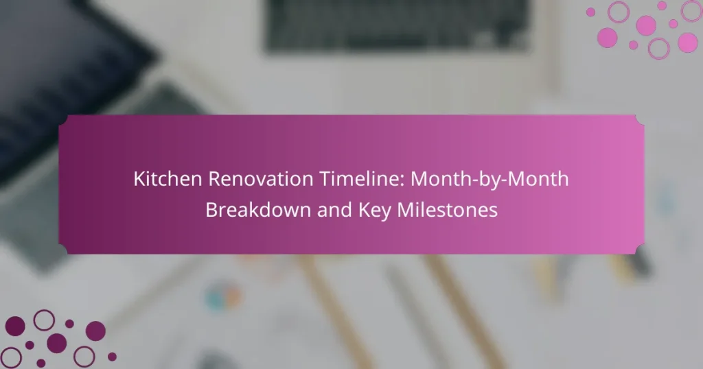 Calendrier de rénovation de cuisine : répartition mois par mois et étapes clés